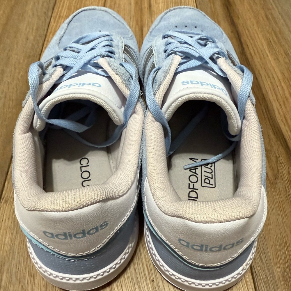 adidas Womens Breaknet Sleek Sneakers Sports Shoes Low Size 7.5 Glow Blue - Picture 4 of 9